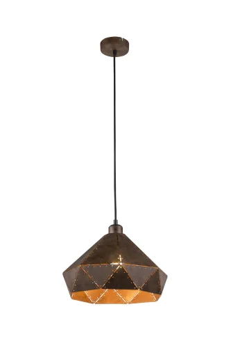 Светильник подвесной лофт RUBY 15277 Globo коричневый 1 лампа, основание коричневое в стиле лофт 