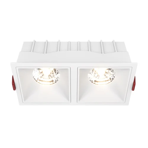 Светильник точечный Alfa LED DL043-02-15W3K-SQ-W Maytoni белый 2 лампы, основание белое в стиле современный 