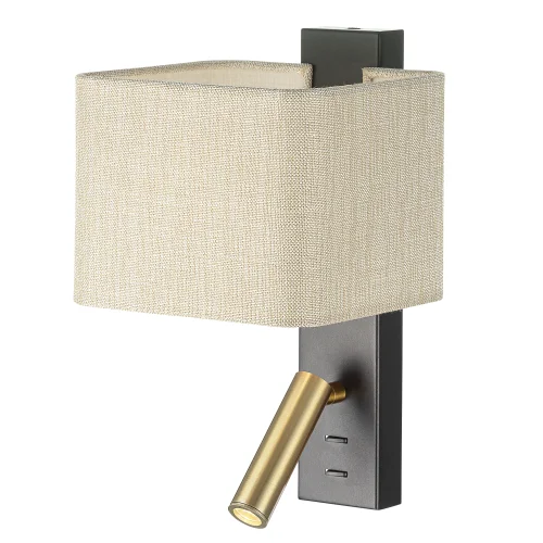 Бра с выключателем Dekart CL704483 Citilux бежевый на 1 лампу, основание бронзовое чёрное в стиле современный кантри для чтения фото 2 Бра с выключателем Dekart CL704483 Citilux бежевый на 1 лампу, основание бронзовое чёрное в стиле современный кантри для чтения фото 2