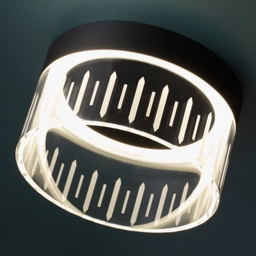 Светильник накладной LED Aura 359004 Novotech прозрачный 1 лампа, основание чёрное в стиле современный хай-тек круглый фото 3