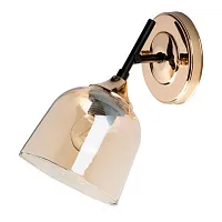 Бра Альфа 324027101 DeMarkt янтарный 1 лампа, основание чёрное золотое в стиле современный 