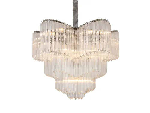 Люстра подвесная 8918/C Newport прозрачная на 18 ламп, основание никель в стиле классический современный американский  фото 2