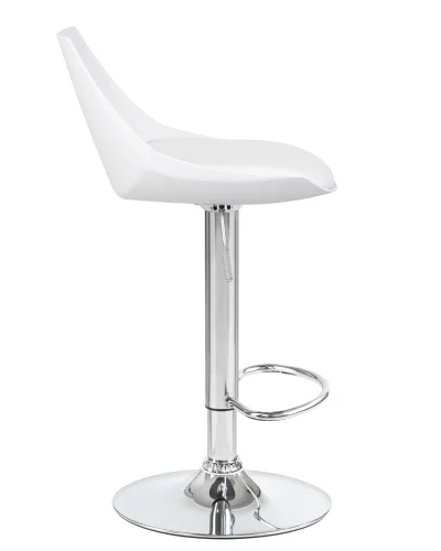 Стул барный 3000-LM ROCKY, цвет сиденья белый, цвет основания хром Dobrin, белый/экокожа, ножки/металл/хром, размеры - 830*1040***380*480 фото 3
