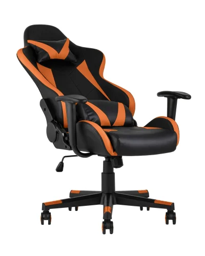 Кресло спортивное TopChairs Gallardo, оранжевое УТ000004574 Stool Group, оранжевый/экокожа, ножки/металл/чёрный, размеры - ****660*640 фото 7