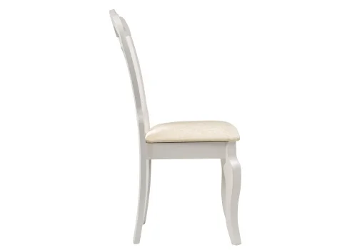 Деревянный стул Lomar butter white 1603 Woodville, бежевый/ткань, ножки/дерево/белый, размеры - ****460*580 фото 4