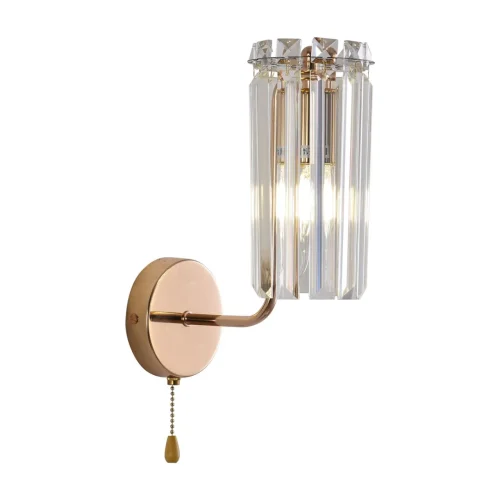 Бра с выключателем Favla 8347/1W Lumion прозрачный на 1 лампу, основание золотое в стиле классический фото 5 Бра с выключателем Favla 8347/1W Lumion прозрачный на 1 лампу, основание золотое в стиле классический фото 5