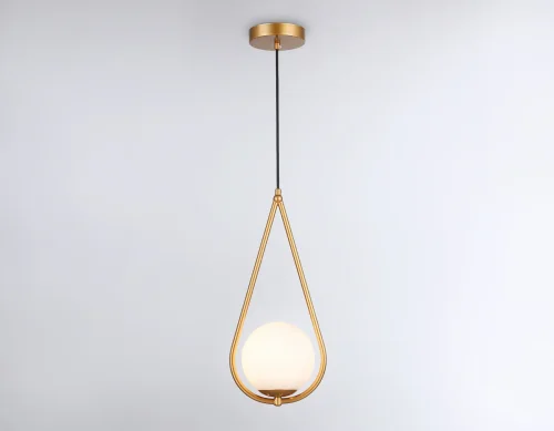 Светильник подвесной TR2599 Ambrella light белый 1 лампа, основание золотое в стиле современный  фото 3