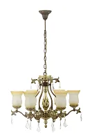 Люстра подвесная Dorato E 1.1.6.200 S Dio D'Arte белая на 6 ламп, основание золотое в стиле классика 