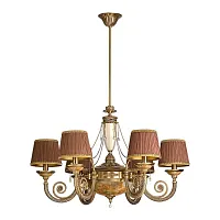Люстра подвесная Bibione Abazur BIB-ZW-6(P/A)SR Kutek коричневая на 8 ламп, основание бронзовое в стиле классический 