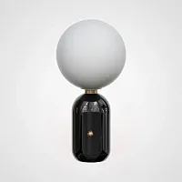 Настольная лампа Parachilna Aballs black (D25) 186164-22 ImperiumLoft белая на 1 лампу, основание золотое металл в стиле арт-деко фьюжн современный 