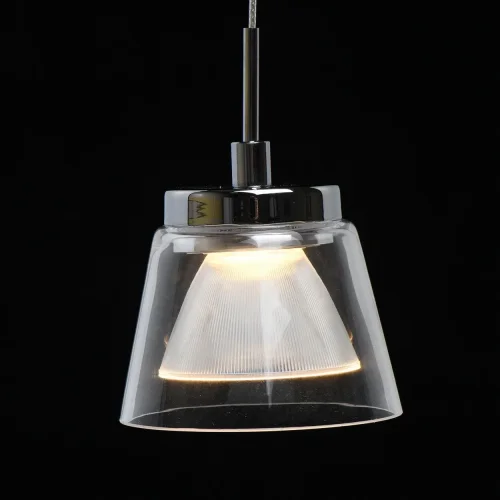 Светильник подвесной LED Торес 110011001 DeMarkt прозрачный 1 лампа, основание хром в стиле хай-тек  фото 4