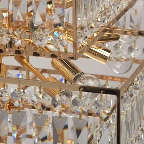 Люстра хрустальная Монарх 121010916 MW-Light прозрачная на 16 ламп, основание золотое в стиле классический  фото 5
