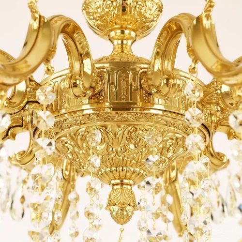 Люстра подвесная 72101/10/250 B G Bohemia Ivele Crystal без плафона на 10 ламп, основание золотое в стиле классический sp фото 3