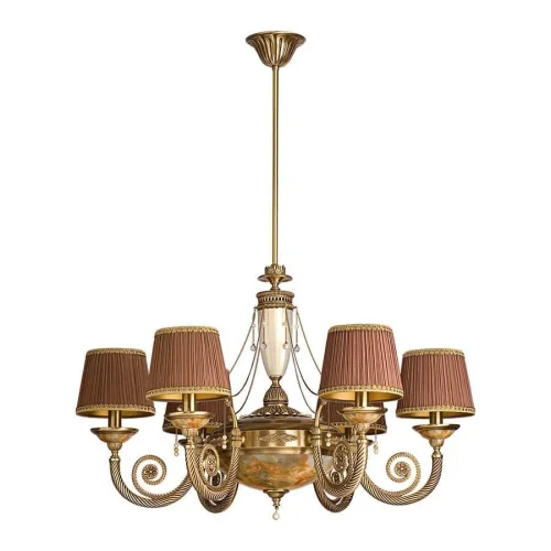 Люстра подвесная Bibione Abazur BIB-ZW-6(P/A)SR Kutek коричневая на 8 ламп, основание бронзовое в стиле классический 