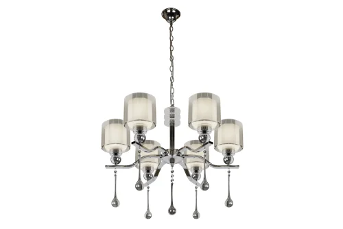 Люстра подвесная Milano 70291-6 CR iLamp серая на 6 ламп, основание никель в стиле современный американский фото 4 Люстра подвесная Milano 70291-6 CR iLamp серая на 6 ламп, основание никель в стиле современный американский фото 4