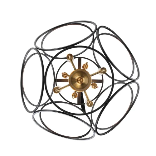 Светильник подвесной лофт Cezino SL1012.423.08 ST-Luce чёрный 8 ламп, основание золотое чёрное в стиле лофт  фото 4