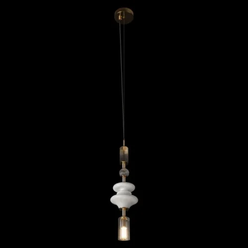 Светильник подвесной Spindle 10423/C LOFT IT белый прозрачный на 1 лампу, основание бронзовое в стиле современный восточный фото 2