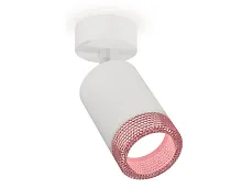 Светильник накладной XM6312003 Ambrella light розовый белый 1 лампа, основание белое в стиле хай-тек современный круглый