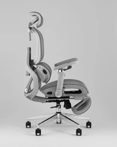 Кресло офисное топчэйрс Продиджи с оттоманкой, серый УТ000041698 Stool Group, серый/текстиль сетка, ножки/металл/хром, размеры - *1310**** фото 6 Кресло офисное топчэйрс Продиджи с оттоманкой, серый УТ000041698 Stool Group, серый/текстиль сетка, ножки/металл/хром, размеры - *1310**** фото 6