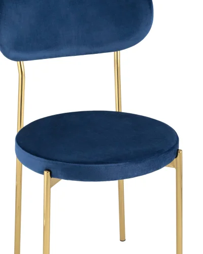Стул обеденный Барбара, велюр синий, золотые ножки УТ000028058 Stool Group, синий/велюр, ножки/металл/золотой, размеры - ****480*535 фото 6