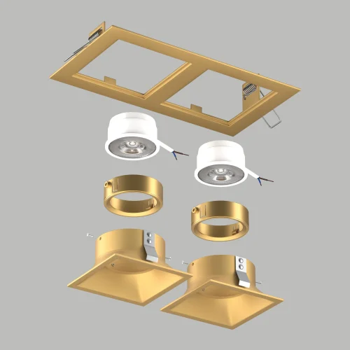 Светильник точечный Domino D5230303GMOD Lightstar золотой на 2 лампы, основание золотое в стиле современный прямоугольный фото 3 Светильник точечный Domino D5230303GMOD Lightstar золотой на 2 лампы, основание золотое в стиле современный прямоугольный фото 3