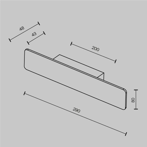 Бра LED Stela C80WL-10W3K-B Maytoni чёрный на 1 лампу, основание чёрное в стиле современный фото 3