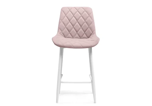 Полубарный стул Баодин К Б/К розовый / белый 517169 Woodville, розовый/велюр, ножки/металл/белый, размеры - ****500*560 фото 2