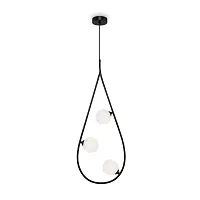 Светильник подвесной Perlina FR4005PL-03B2 Freya белый 3 лампы, основание чёрное в стиле лофт современный шар