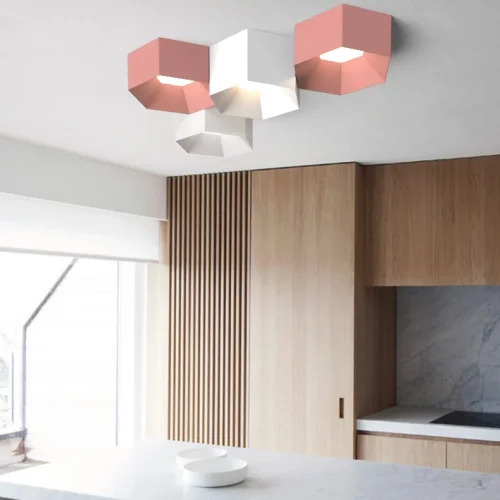 Светильник потолочный HEXAGON A 101669-26 ImperiumLoft зелёный на 3 лампы, основание зелёное в стиле современный фото 6