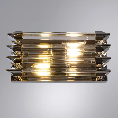 Бра Caravaggio A1059AP-2CC Arte Lamp прозрачный на 2 лампы, основание хром в стиле современный  фото 2