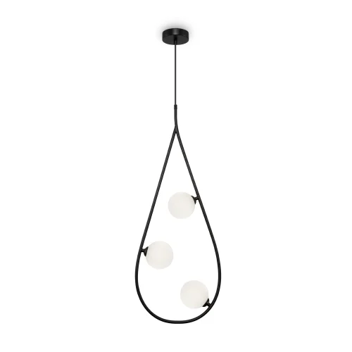 Светильник подвесной Perlina FR4005PL-03B2 Freya белый 3 лампы, основание чёрное в стиле лофт современный шар