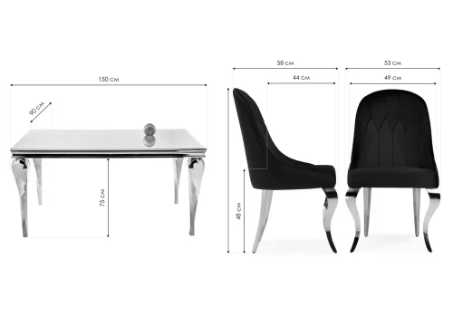 Обеденная группа Арлетта white / gray 599472 Woodville на 1 , основание в стиле современный скандинавский фото 2