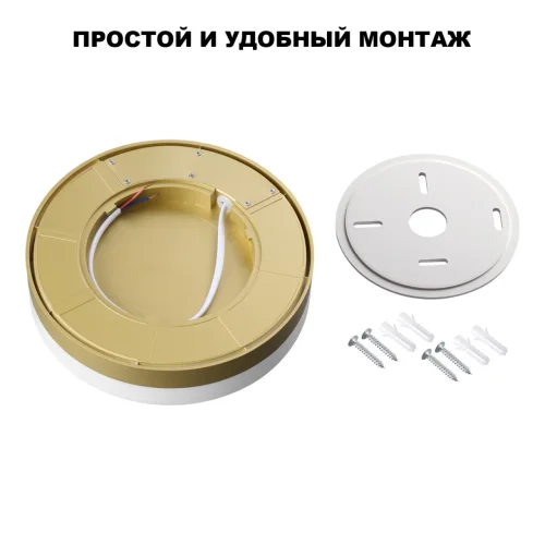 Потолочный светильник ЛЕД уличный Опал (Opal) 359732 Novotech уличный IP65 матовый золото на 1 лампу, плафон белый в стиле современный минимализм хай-тек лофт ЛЕД фото 6