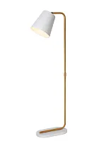 Торшер напольный  CONA 71745/01/31 Lucide  белый 1 лампа, основание коричневое в стиле современный
