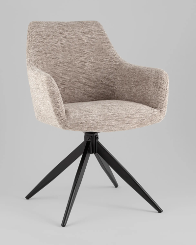 Стул обеденный Enid, светло-коричневый УТ000039273 Stool Group, коричневый/рогожка, ножки/металл/чёрный, размеры - *****