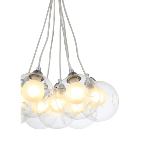 Светильник подвесной DUALITA SL431.113.07 ST-Luce белый прозрачный 7 ламп, основание хром в стиле минимализм шар фото 3