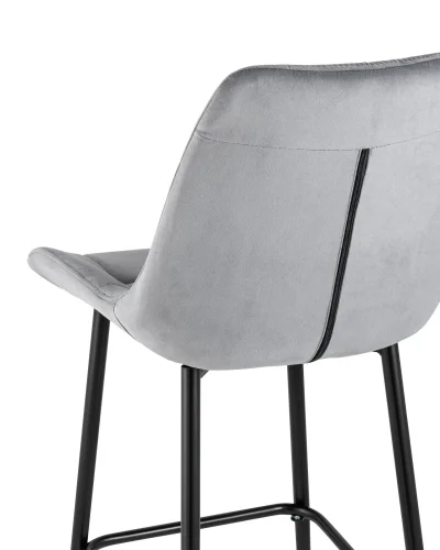 Стул барный Флекс велюр серый УТ000025268 Stool Group, серый/велюр, ножки/металл/чёрный, размеры - ****510*580 фото 6