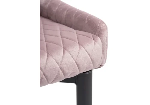 Стул на металлокаркасе Teo light purple / black 15019 Woodville, розовый/велюр, ножки/металл/чёрный, размеры - ****530*620 фото 6