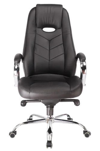 Кресло руководителя Drift M Кожаное Черный EC-331-1 Leather Black Everprof, чёрный/кожа, ножки//, размеры - 1220*1270***640* фото 2