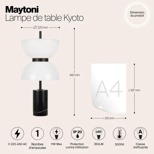 Настольная лампа LED Memory MOD178TL-L11B3K Maytoni белая на 1 лампу, основание чёрное металл в стиле современный арт-деко фото 5