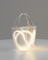 Настольная лампа LED Bag V11674-TL Moderli прозрачная на 1 лампу, основание прозрачное стекло в стиле современный арт-деко 