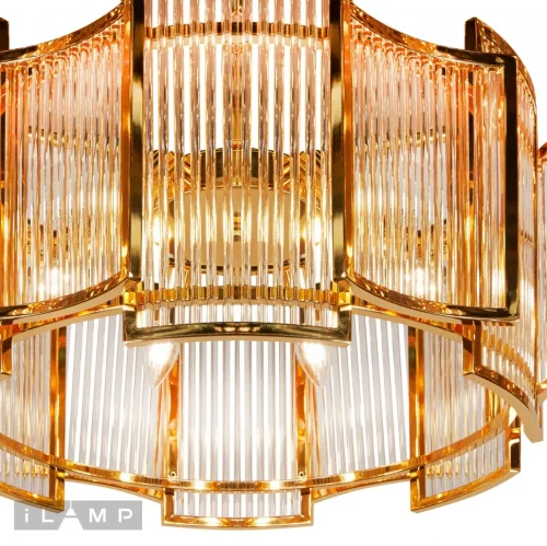 Люстра подвесная Tribeca MD0276-6A iLamp прозрачная на 6 ламп, основание золотое в стиле классический  фото 4