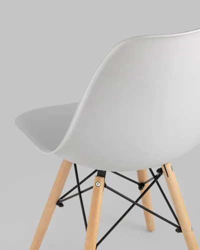 Стул EAMES, светло-серый 4шт. (набор) УТ000037608 Stool Group, /, ножки/массив бука/бежевый, размеры - *815***460*530 фото 5