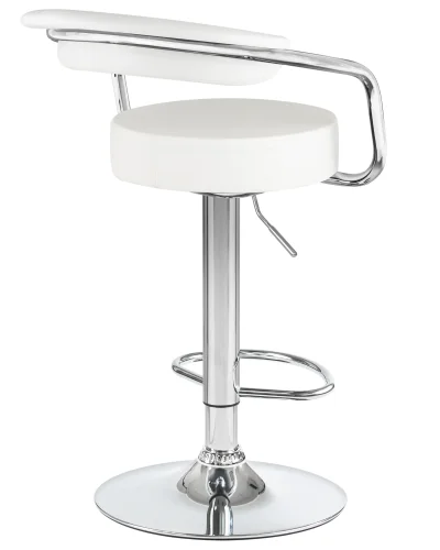 Стул барный набор 2 шт. SET-2 5013-LM MARTA, цвет сиденья белый, цвет основания хром Dobrin, /экокожа, ножки/металл/хром, размеры - 830*1040***520*490 фото 5