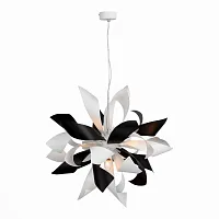Люстра подвесная SPIRAGLIO SL453.453.06E St-Luce белая чёрная на 6 ламп, основание чёрное в стиле современный 