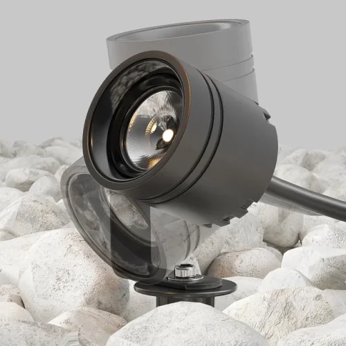 Прожектор LED Clyde O493FL-L3GF3K Maytoni уличный IP графит на 1 лампу, плафон графит в стиле хай-тек современный LED фото 6