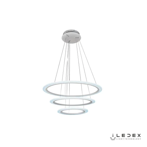 Светильник подвесной LED с пультом Gravity 6885/4+6+8 WH iLedex белый на 1 лампу, основание белое в стиле современный хай-тек с пультом кольца фото 3