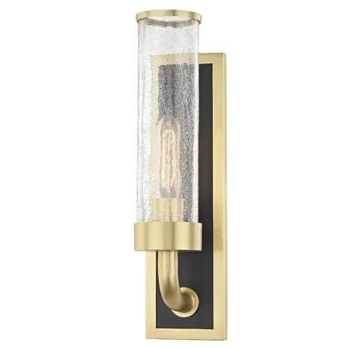 Бра Hudson Valley 1721-AGB Soriano 1 Light Wall Sconce In Aged Brass 143940-22 ImperiumLoft прозрачный на 1 лампу, основание латунь в стиле современный 