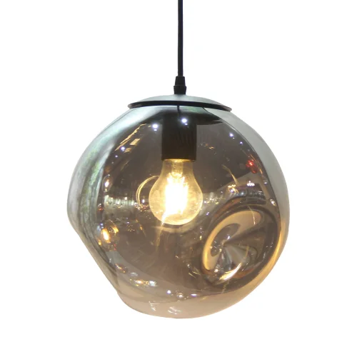 Светильник подвесной лофт Chivasso OML-91726-01 Omnilux серый 1 лампа, основание чёрное в стиле лофт выдувное
