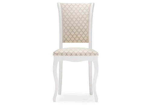 Деревянный стул Фабиано белый / бежевый 450681 Woodville, бежевый/ткань, ножки/массив березы дерево/белый, размеры - ****440*550 фото 2